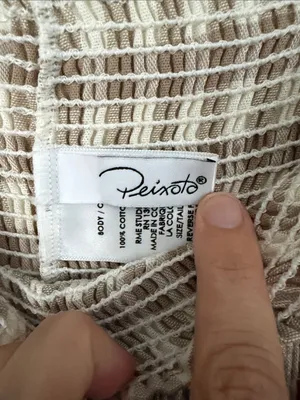 Peixoto Coco Beige and White Gingham Puff Sleeve Mini Dress Size Small thumbnail 4