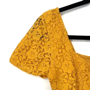 Abercrombie & Fitch‎ Yellow Lace Button Front Mini Dress XS Cottagecore Boho thumbnail 4
