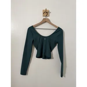 Lululemon Align Long Sleeve Shirt Green Jasper Sz 4 Athletic Pilates Crop Top thumbnail 6