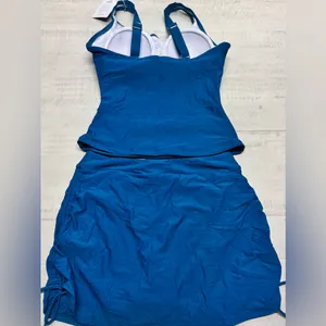 B2prity Tankini Slimming Tummy Control Bathing Suit Drawstring with Skirt thumbnail 2