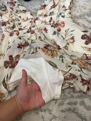 Lulus Floral Print Flowy Romper V-Neck Tie Waist Size L thumbnail 5