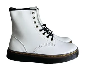 NEW Dr. Martens Unisex White Patent Leather Zavala Boot Size 9 or 8 #249 thumbnail 1
