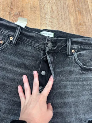 American eagle black jean shorts  thumbnail 3