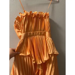AMUR Orange Janey Tiered Ruffle Strapless Midi Pleated Fully Lined Dress size 6 thumbnail 13