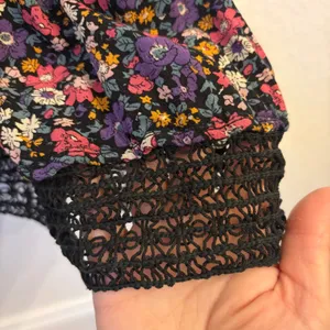 Natural Life Ditsy Floral Shirt Dress M Cottage Crochet Lace Trim Pockets Swing thumbnail 8