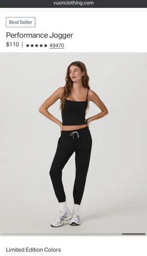 Vuori Performance Jogger in black, size XXL. . #athletic #activewear thumbnail 2