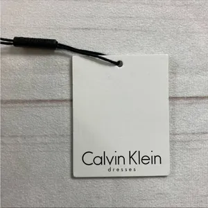 Calvin Klein NWT Womens Beige Colorblock Asymmetrical Hem Midi Dress Small thumbnail 7