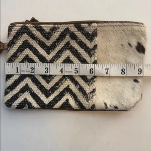 Myra Bag Cats Eye Wristlet W/Cowhide And Chevron Print Canvas And Brown Canvas thumbnail 8