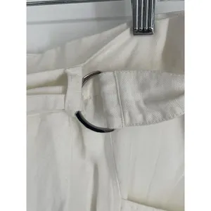 Anthropologie Pilcro Tucked-Knee Tapered Trousers Linen Size 29 White‎ thumbnail 6