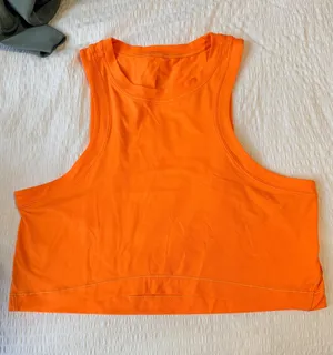 Lululemon Open-Back Cropped Training Tank Top - Vibrant Orange thumbnail 1