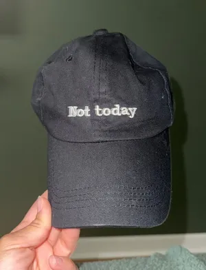 Not today black baseball cap thumbnail 1