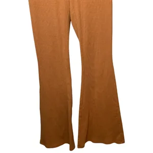 Aerie Ribbed Flare Leggings Pants Brown High Rise Boho‎ Retro Bell Bottom Sz S thumbnail 3