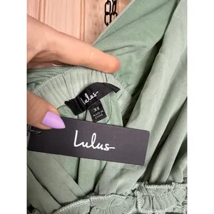 NWT Lulus Adoring Effect Sage Brush Chiffon Tiered Ruffled Maxi Dress Wedding XS thumbnail 5