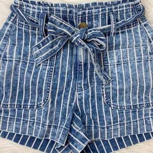 American‎ Eagle Stretch Highest Waist Mom Paper Bag Shorts Striped 00 thumbnail 6