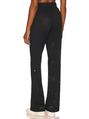 NWT Alo W51178R Mesh All-Star Wide Leg Pant in Black Sheer Lightweight Pants M thumbnail 3