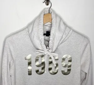 Gap Factory foil 1969 graphic print kangaroo pocket high neck sweatshirt size S thumbnail 3