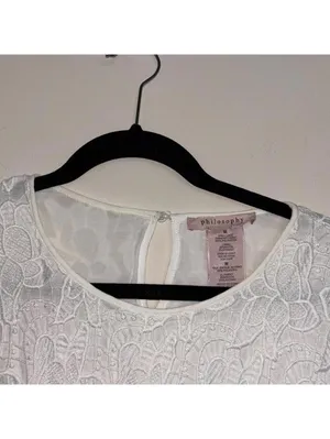 Philosophy White Lace Short Sleeve Blouse thumbnail 3