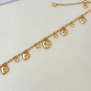 Adjustable CZ Love Heart Charm Bracelet for Women thumbnail 4