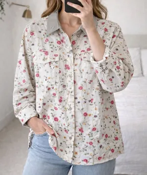 Vintage Floral Barn Coat Jacket Sz M thumbnail 1