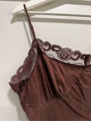 Trina Turk brown Silk Lace Trim Camisole thumbnail 2