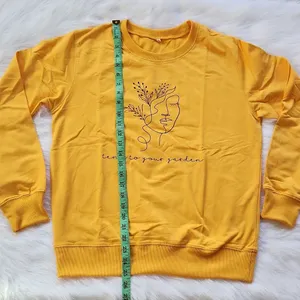 -807 "Tend to your garden" long sleeve Bohemian sweatshirt pullover yellow Large thumbnail 7