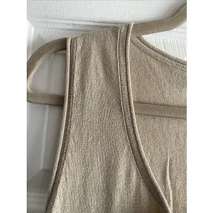 Tex‎ by Max Azria Henley Tank Top Womens XS Beige Knit Cotton Modal Size XS thumbnail 3