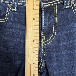 BKE Denim Stella Jeans Womens 28L Dark Wash Blue Bootcut Stretch Contrast Stitch thumbnail 8
