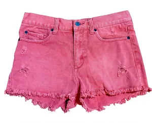 RVCA Women's Faded Red Distressed Raw‎ Hem Jean Shorts Sz 26 thumbnail 1