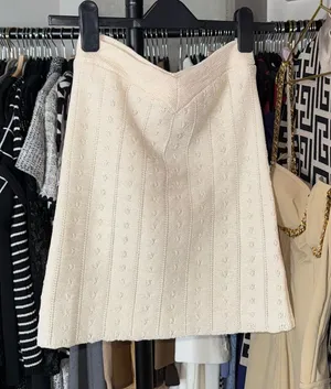 For Love & Lemons Cream Textured Swim Mini Skirt Womens Small EUC thumbnail 1