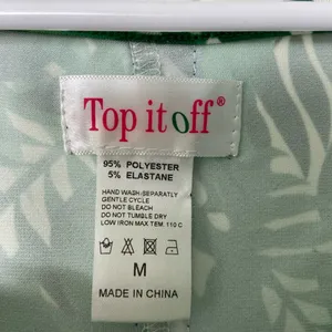 NWOT Top It Off women’s green leafy blue ribbon‎ decorated pocket tshirt dress M thumbnail 4
