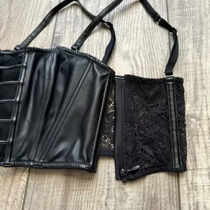 Black faux leather bustier bra - Victoria’s Secret thumbnail 5