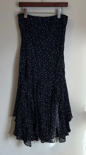 MSK Strapless Polka Dot Dress Black Size M thumbnail 1