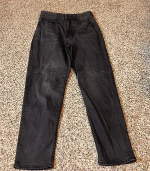 American Eagle Stretch‎ Mom Jeans Womens Size 6 Short Black Wash Denim thumbnail 1