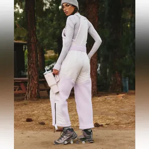 Free People NWT - Hit The Slopes Overalls size: small color: Rose quartz combo thumbnail 2