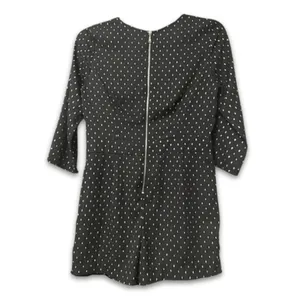 Zara Black Polka Dot Romper 3/4 Sleeve Romper Playsuit Size Small Retro Chic thumbnail 6