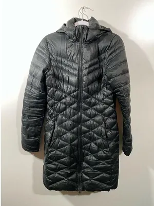 Nike Cascade Hooded Tech Down Puffer Black Quilted Coat Women's Medium thumbnail 2