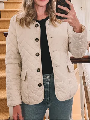 J. Crew Quilted Lightweight Lady Jacket‎ in Cream Size 4 thumbnail 1