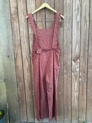 NWT Storia Brown Floral Ruffle Overalls thumbnail 4