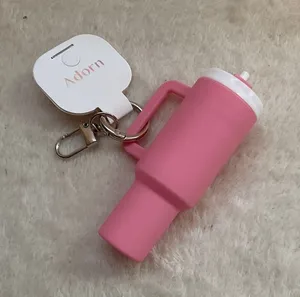 Pink drinking cup key fob thumbnail 1