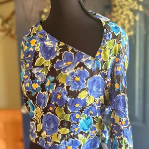 Zara Floral One-Shoulder Blouse - size M thumbnail 2