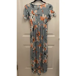 STORY Blue Summer Floral Maxi Hi Low Wrap Dress Womens S Casual‎ Party Boho thumbnail 6