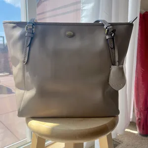 Coach Leather Handbag Purse Tote Bag Outlet Tan Beige thumbnail 1