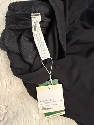 Halara Black Ribbed Mini Skorts size L brand new length 16” waist 32” thumbnail 4