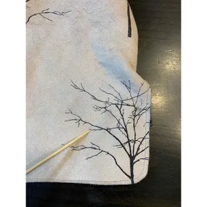 Robert Kitchen Suede Jacket Women's‎ Small Canada Coat Faux Fur Cream Trees thumbnail 7
