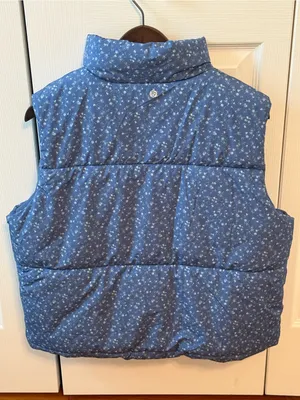 Altar’d State AS Revival Blue Ditsy Floral Puffer Vest thumbnail 3