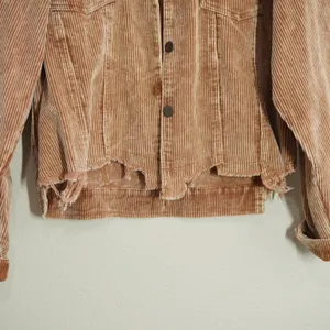 POL Size Medium Brown Corduroy Jacket Distressed Boho Casual Fall Cropped Casual thumbnail 3