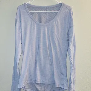 lululemon athletica Light Blue Scoop Neck Long Sleeve Top thumbnail 4