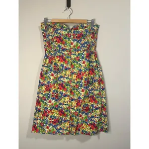 Girls from Savoy for Anthropologie Strapless Mini Floral Retro Dress Lined sz 12 thumbnail 2