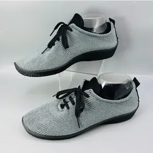 Arcopedico LS Comfort Shoes Womens 10 Gray Knitted Round Toe Casual Lace Up thumbnail 1
