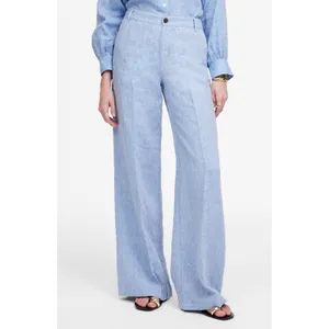 Madewell Zoe Relaxed Wide Leg Linen Pant Women's 8 Light Blue High Rise thumbnail 9